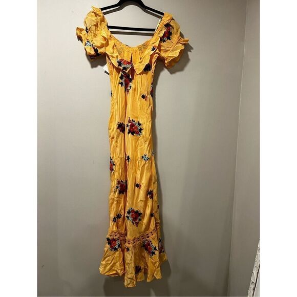 Free People Women's Multicolor Bali Santa Cruz Floral Maxi Dress Small NWOT - Picture 8 of 11